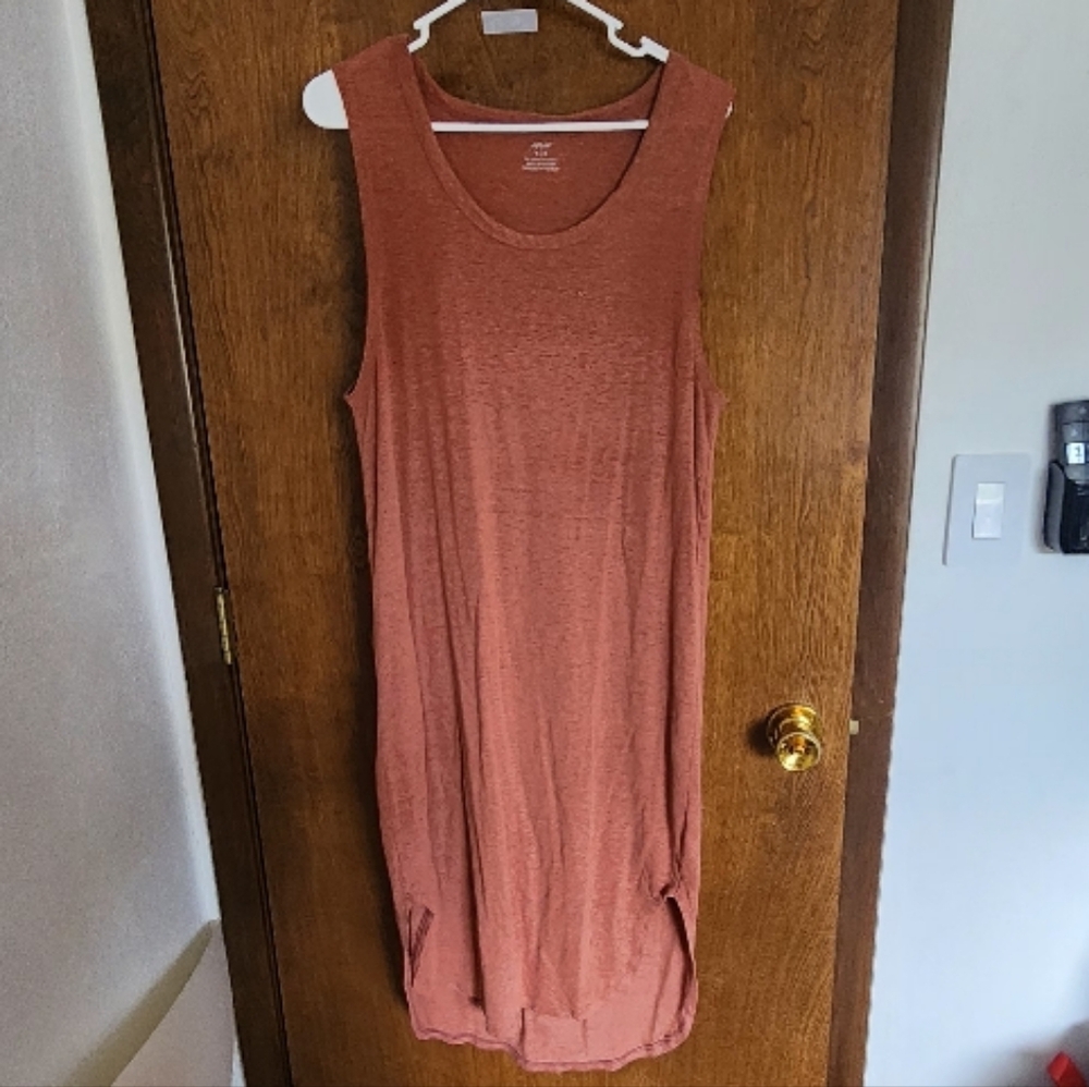 Aerie Rust Sleeveless Midi Dress